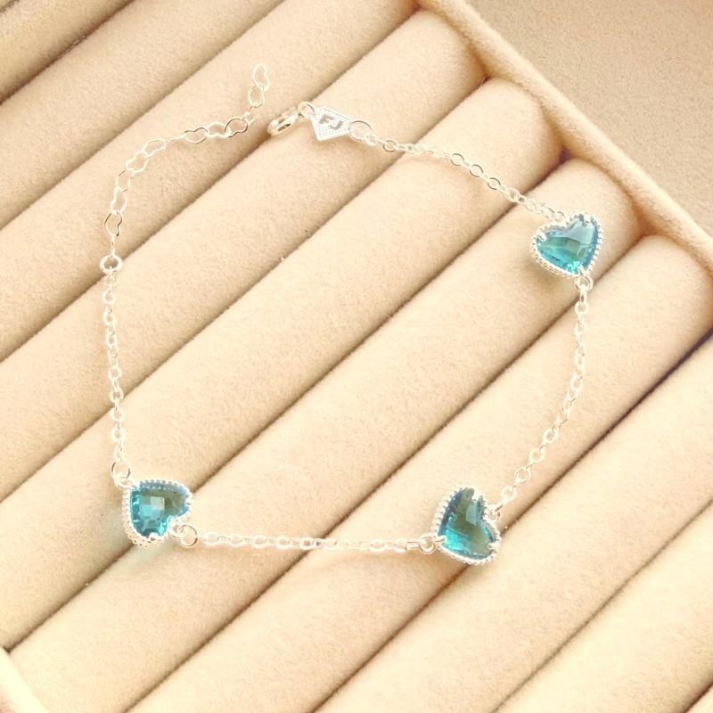PULSEIRA FEM EM PRATA - AZUL - PF072624