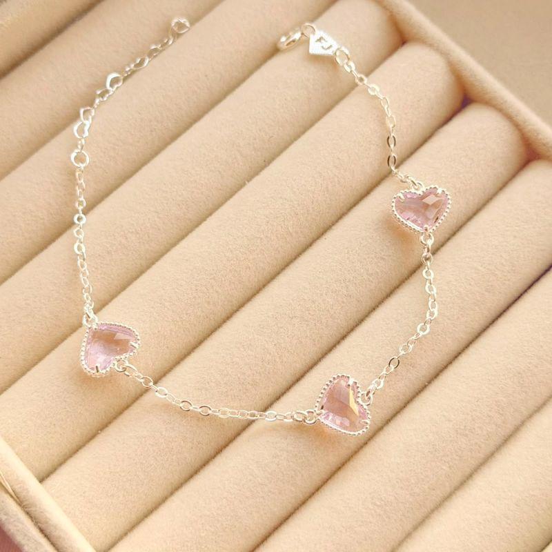 PULSEIRA FEM EM PRATA - ROSA - PF072624
