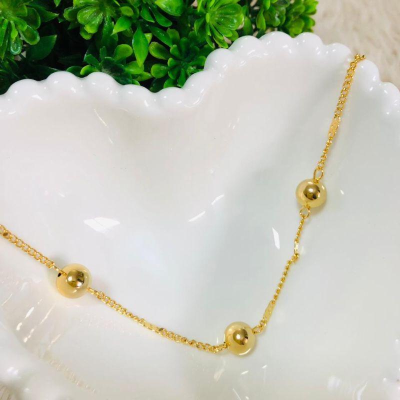COLAR EM OURO BOLAS - CL092508
