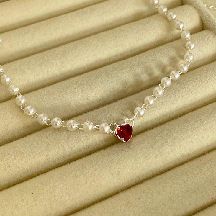 COLAR EM PRATA - VERMELHO - CL062603