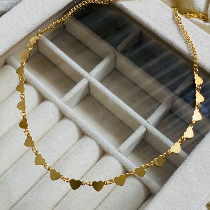 COLAR FEMININO FOLHEADO A OURO - CL012602