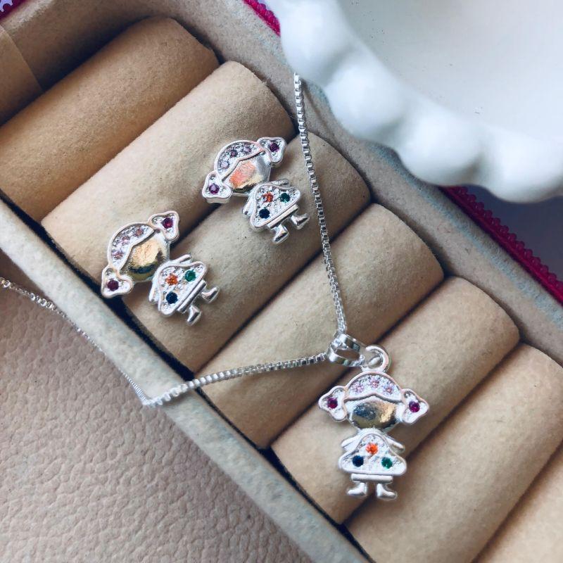 CONJUNTO EM PRATA - COLOR - CJ102554