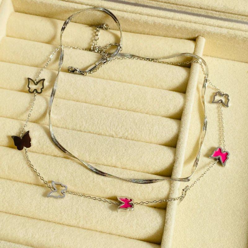 CORRENTE FEMI EM AÇO DUPLA - ROSA - GG032606