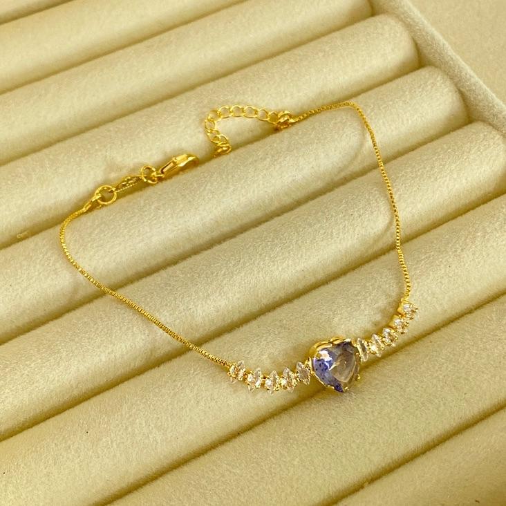PULSEIRA FEM EM OURO - LILAS - PF062601