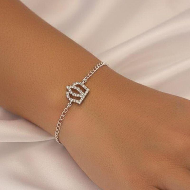 PULSEIRA FEMININA COROA PRATA - PF122402