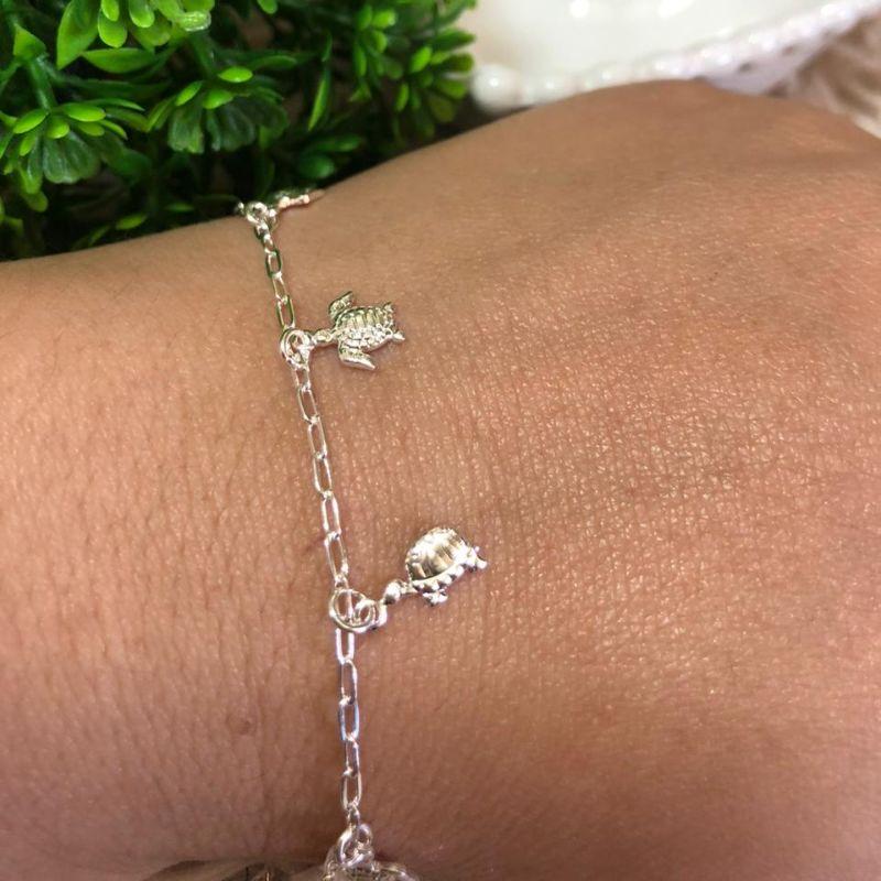 PULSEIRA INFANTIL TARTATUGA EM PRATA - PT092525